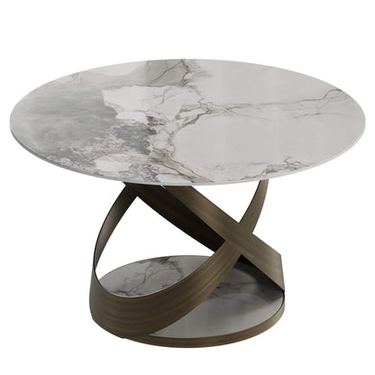 Evan Round Mobius Sintered Stone Dining Table