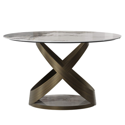 Evan Round Mobius Sintered Stone Dining Table