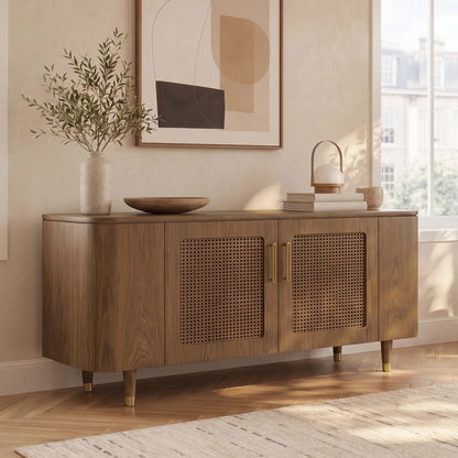 51" Vision Ash Sideboard with Woven Cane Doors