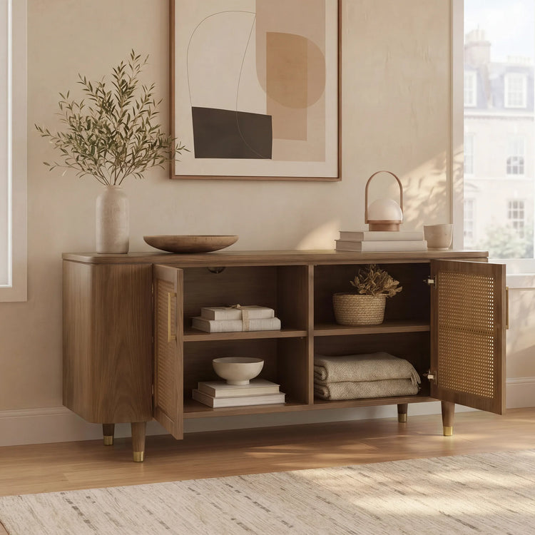 51" Vision Ash Sideboard with Woven Cane Doors
