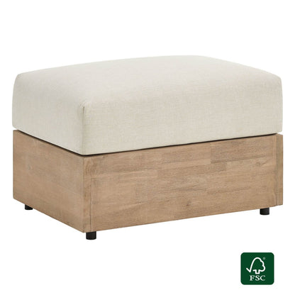 Clover Acacia Wood Outdoor Ottoman