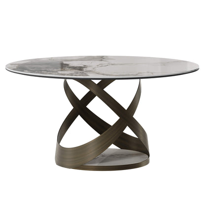 Evan Round Mobius Sintered Stone Dining Table