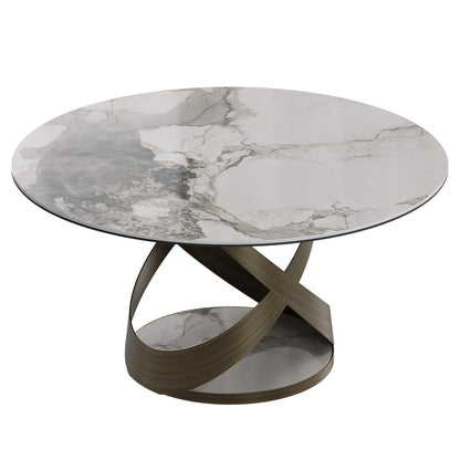 Evan Round Mobius Sintered Stone Dining Table