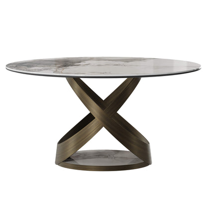 Evan Round Mobius Sintered Stone Dining Table