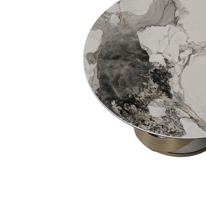 Evan Round Mobius Sintered Stone Dining Table