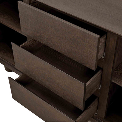 63" Eason Vintage White Oak Coffee Sideboard Buffet