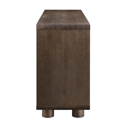 63" Eason Vintage White Oak Coffee Sideboard Buffet