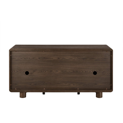 63" Eason Vintage White Oak Coffee Sideboard Buffet