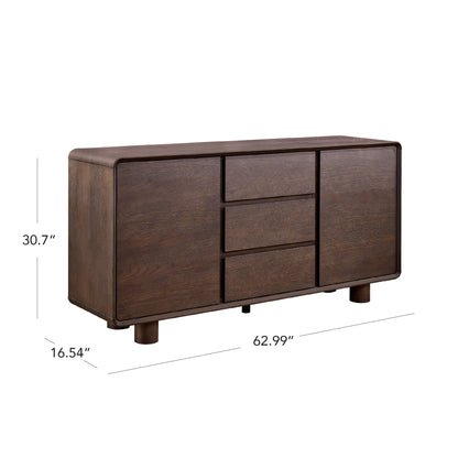 63" Eason Vintage White Oak Coffee Sideboard Buffet - CHITA Living