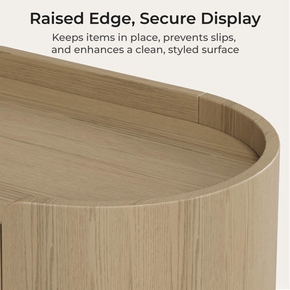 63" Renee Scandinavian Sideboard with Woven Rattan