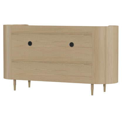 63" Renee Scandinavian Sideboard with Woven Rattan