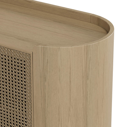 63" Renee Scandinavian Sideboard with Woven Rattan
