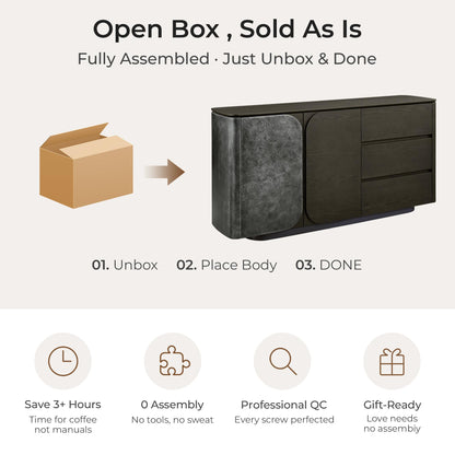 63" Samuel Scandinavian sideboard: Fully assembled, no assembly required.
