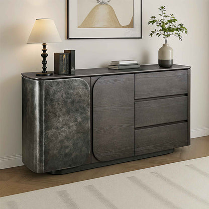 63" Samuel Scandinavian Sideboard with Metallic Lacquer Door