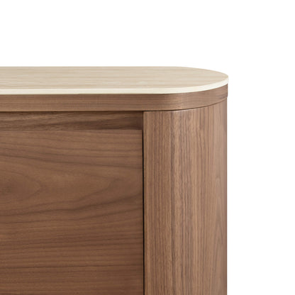 63" Chad Mid-Century Natural Wood Sideboard Buffet with Doors