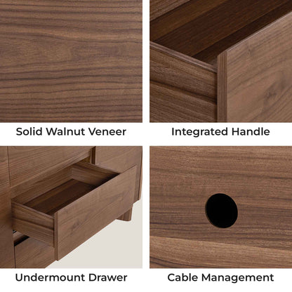 63" Chad Mid-Century Natural Wood Sideboard Buffet with Doors