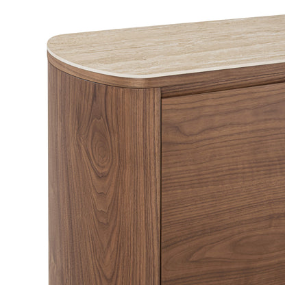 63" Chad Mid-Century Natural Wood Sideboard Buffet with Doors