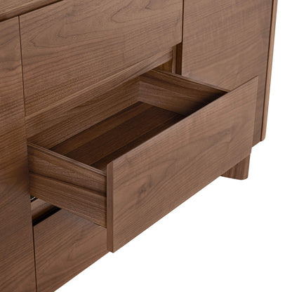 63" Chad Mid-Century Natural Wood Sideboard Buffet with Doors