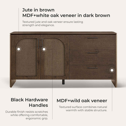 63" Hazel Vintage Wood Sideboard with Drawers