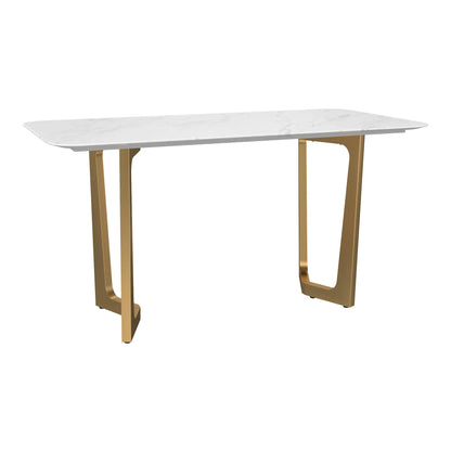 63" Teresa Marble Dining Table with U-Shaped Base