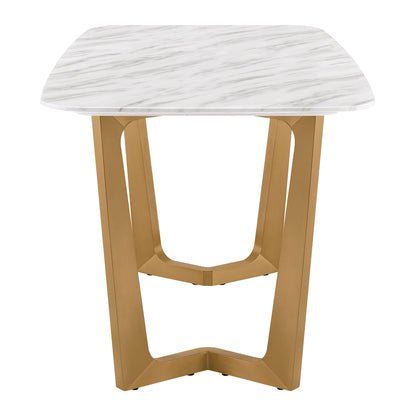 63" Teresa Marble Dining Table with U-Shaped Base