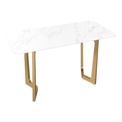 63" Teresa Marble Dining Table with U-Shaped Base
