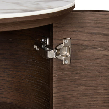 63" Barry Mid-Century Wood-Grain Sideboard with Doors & Drawers