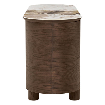 63" Barry Mid-Century Wood-Grain Sideboard with Doors & Drawers