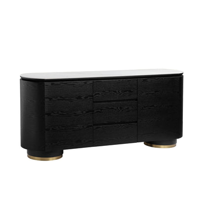 63" Todd Walnut Sideboard with Cylindrical Base