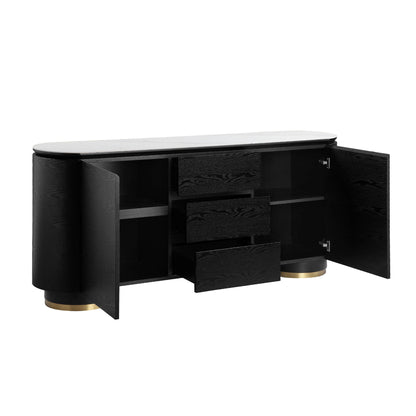 63" Todd Walnut Sideboard with Cylindrical Base