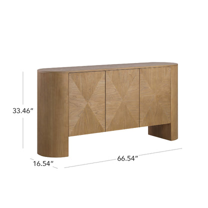 67'' Bryan Wood Pattern Push-to-Open Sideboard