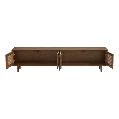 71" Rowan Rattan Solid Wood TV Stand