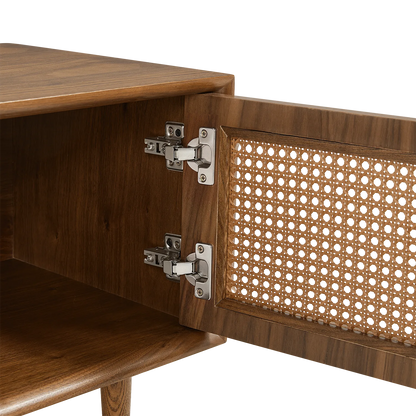 71" Rowan Rattan Solid Wood TV Stand