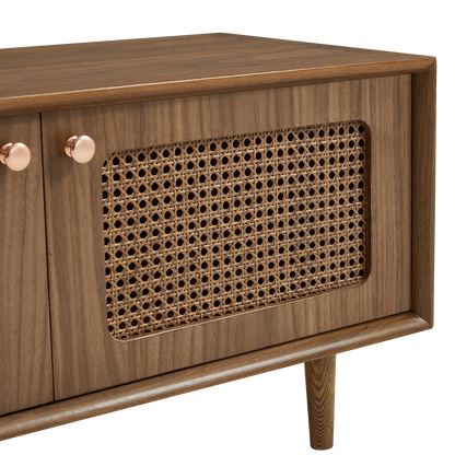 71" Rowan Rattan Solid Wood TV Stand