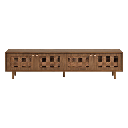 71" Rowan Rattan Solid Wood TV Stand
