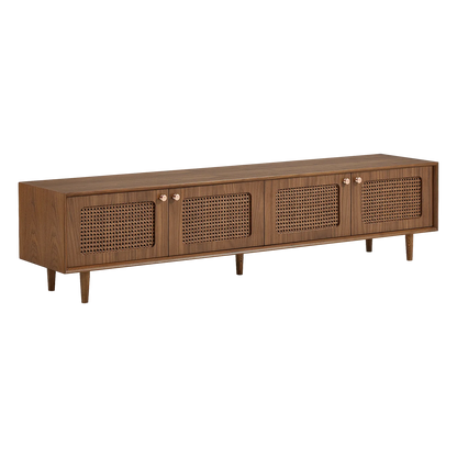 71" Rowan Rattan Solid Wood TV Stand