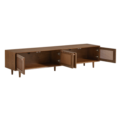 71" Rowan Rattan Solid Wood TV Stand