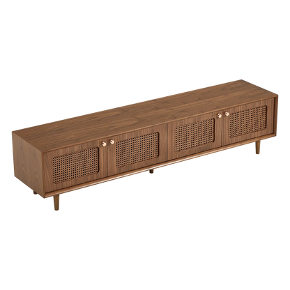 71" Rowan Rattan Solid Wood TV Stand