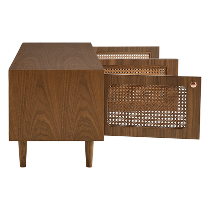 71" Rowan Rattan Solid Wood TV Stand
