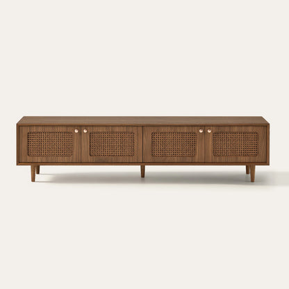 71" Rowan Rattan Solid Wood TV Stand