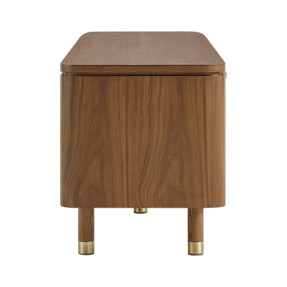 71" Vision Mid-Century Ash TV Stand with Cane Drawers