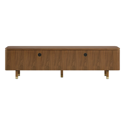 71" Vision Mid-Century Ash TV Stand with Cane Drawers