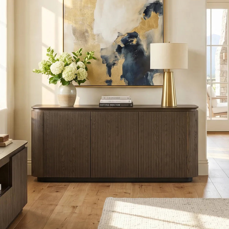 71" Moore Rounded Corner Sideboard Buffet with Doors