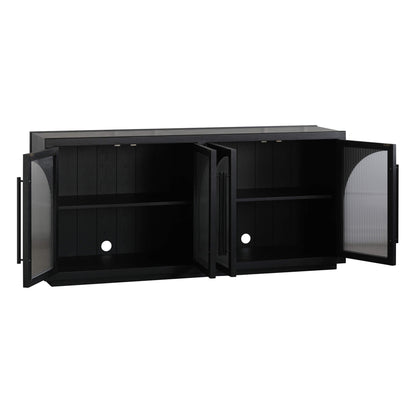 71'' Kyle 4-Door Black Display Sideboard