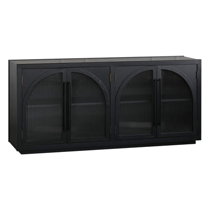 71'' Kyle 4-Door Black Display Sideboard