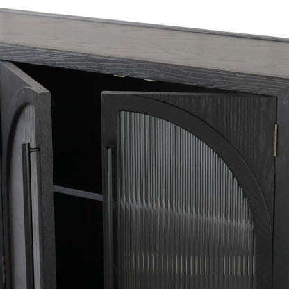 71'' Kyle 4-Door Black Display Sideboard