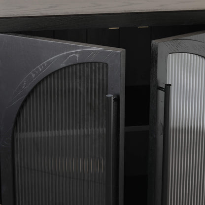 71'' Kyle 4-Door Black Display Sideboard