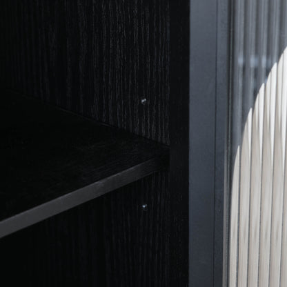 71'' Kyle 4-Door Black Display Sideboard