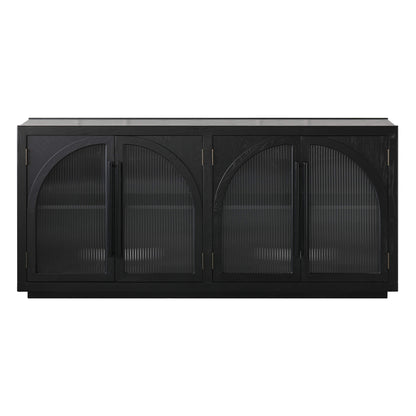71'' Kyle 4-Door Black Display Sideboard