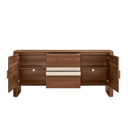 71" Otis Modern Natural Walnut Sideboard Buffet with Doors